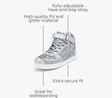 Wooowyet Size 45 ( Women's 11.5 ) Glitter Shoes Kids High Top Sneakers Party - Image 1