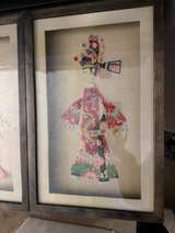 Vintage Asian Framed Art Set (2) – Embroidered Figures Wall Decor - Image 3