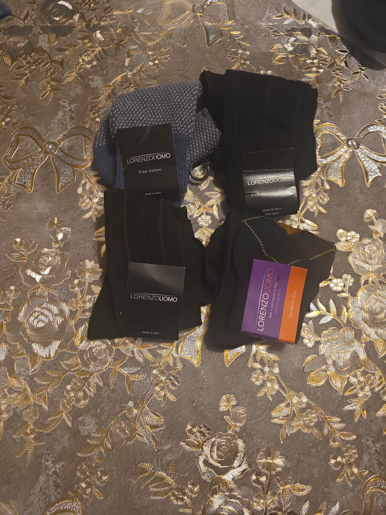 4pr Lorenzo Uomo Men's Dress Socks Bundle92