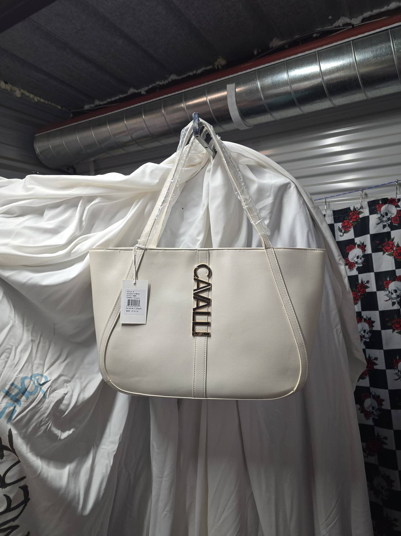 Cavalli Class White Asparagus Sandra Shopper Bag
