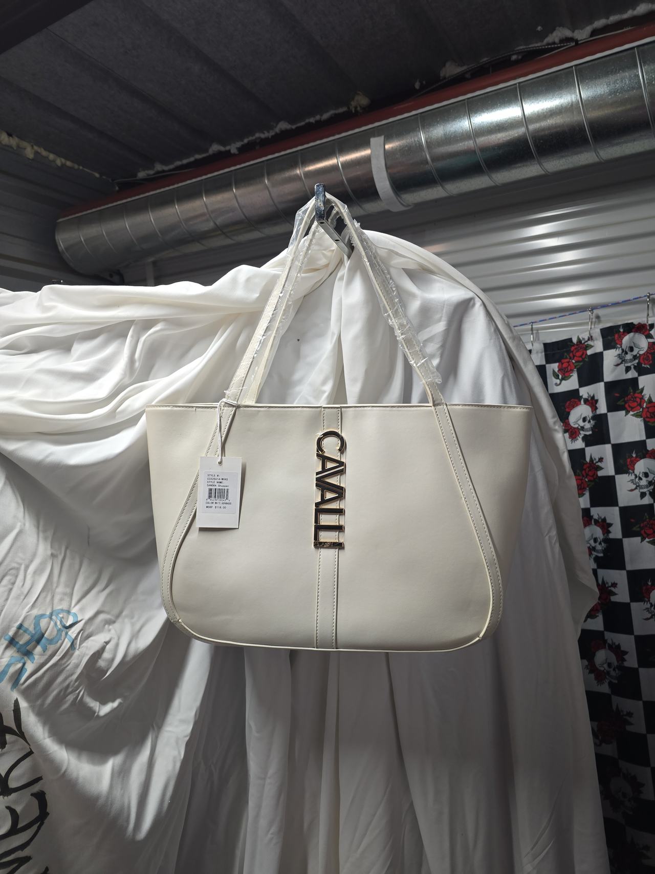 Cavalli Class White Asparagus Sandra Shopper Bag