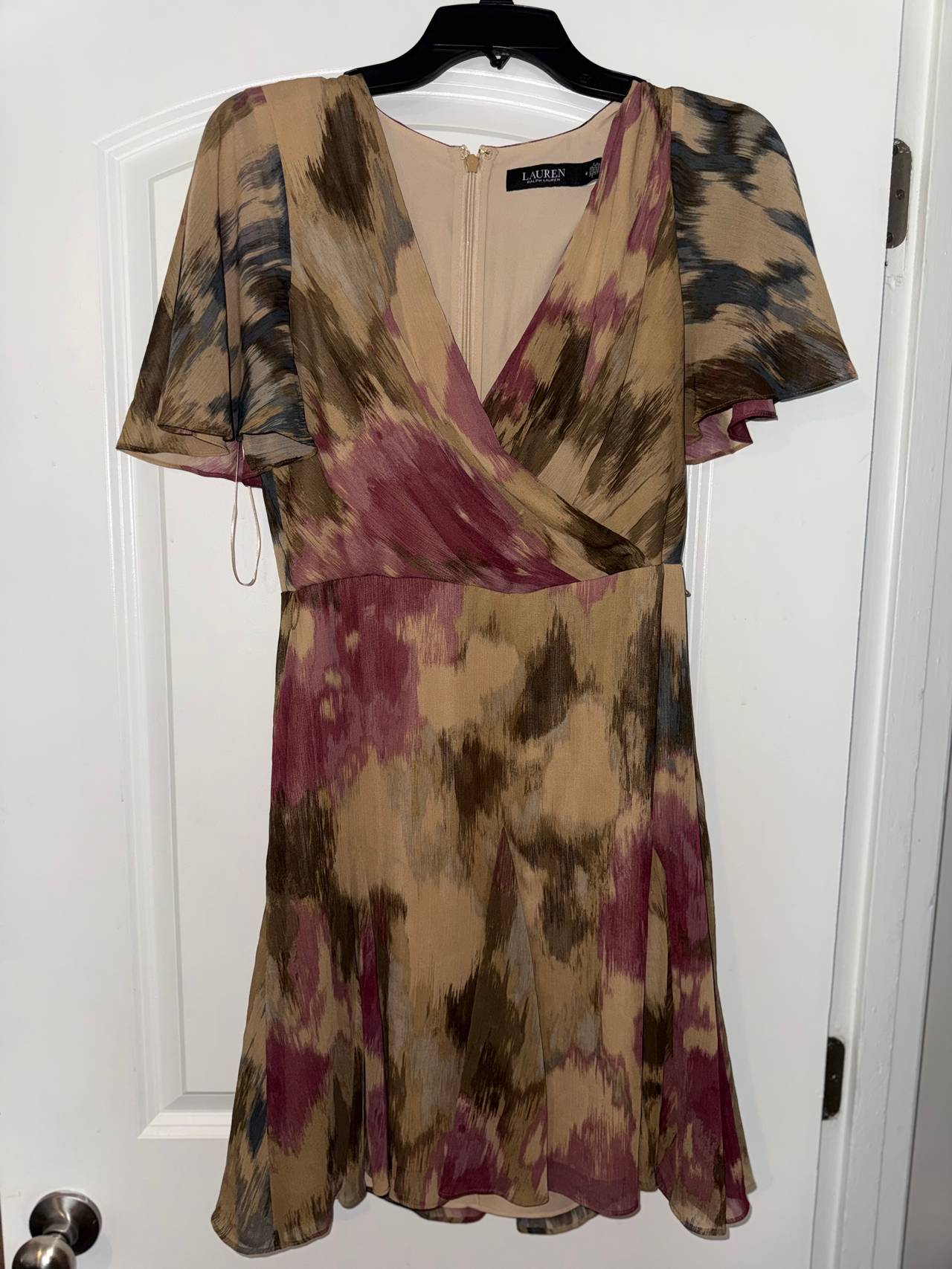 Lauren Ralph Lauren Ikat Print Flutter-Sleeve Dress
