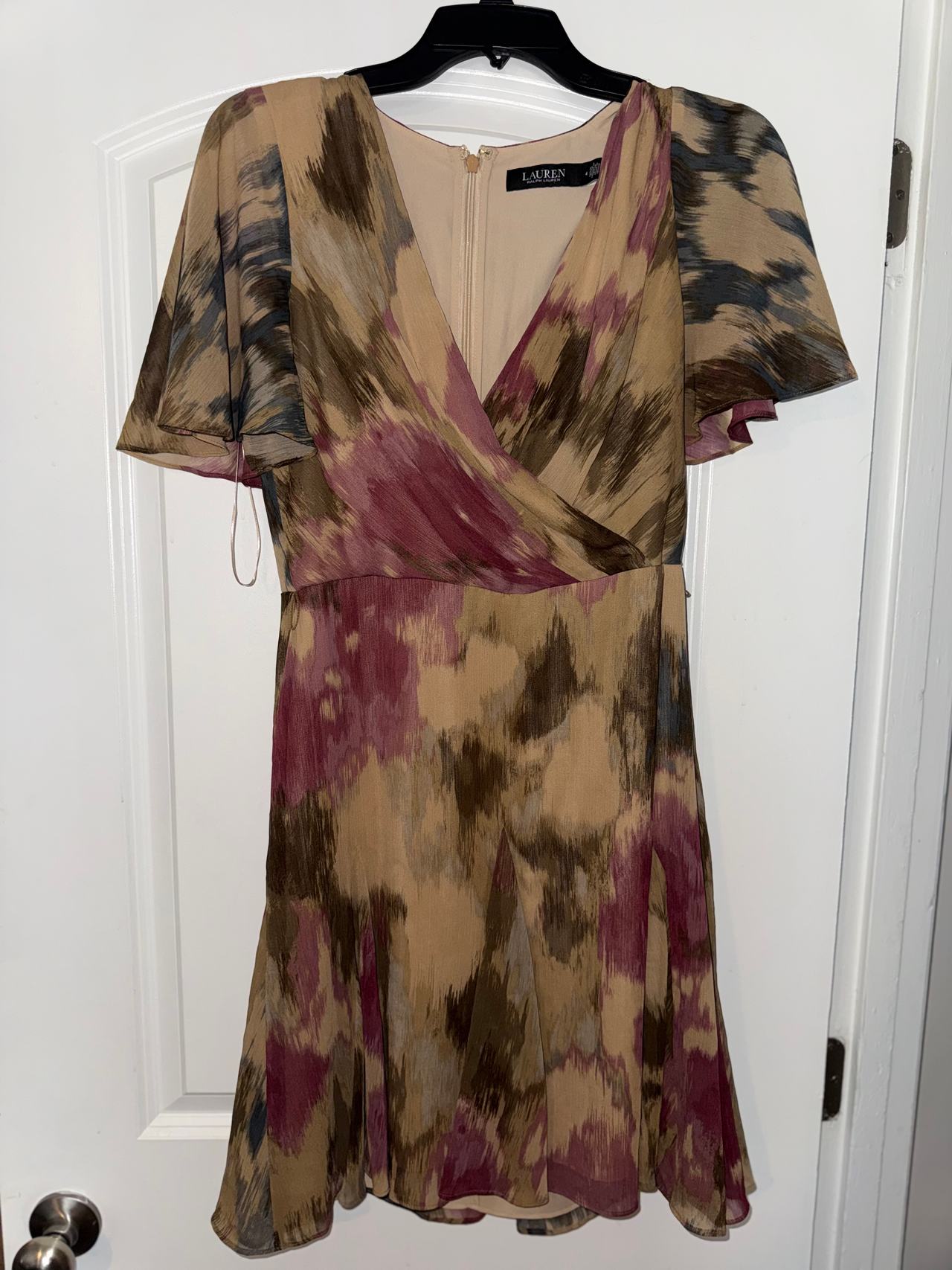 Lauren Ralph Lauren Ikat Print Flutter-Sleeve Dress