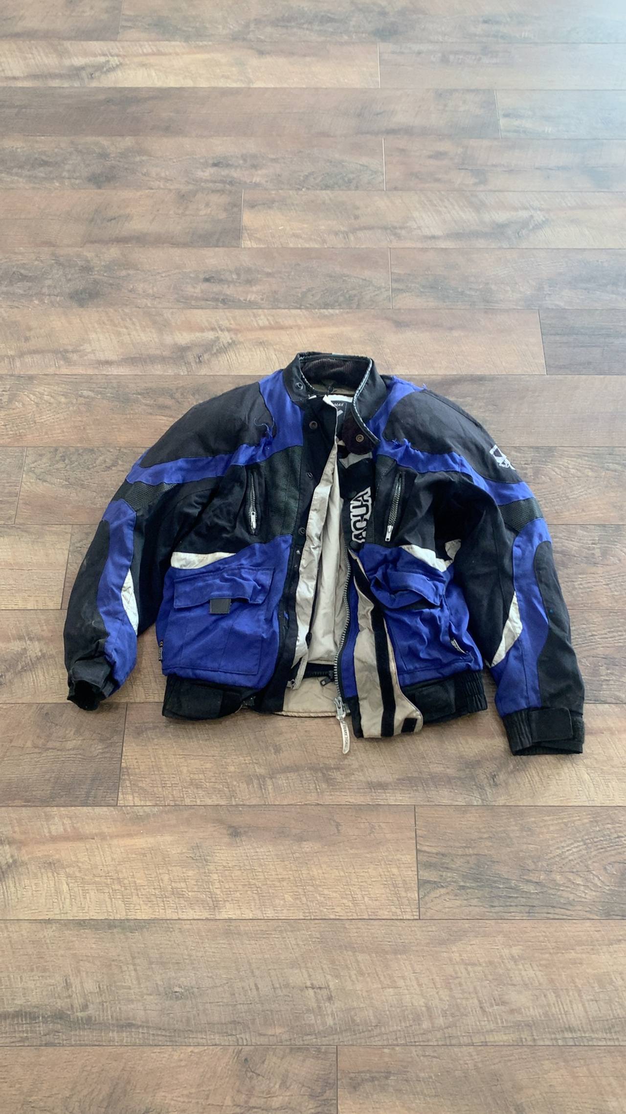 45th Parallel Men's Blue Vintage Motorcycle Jacket