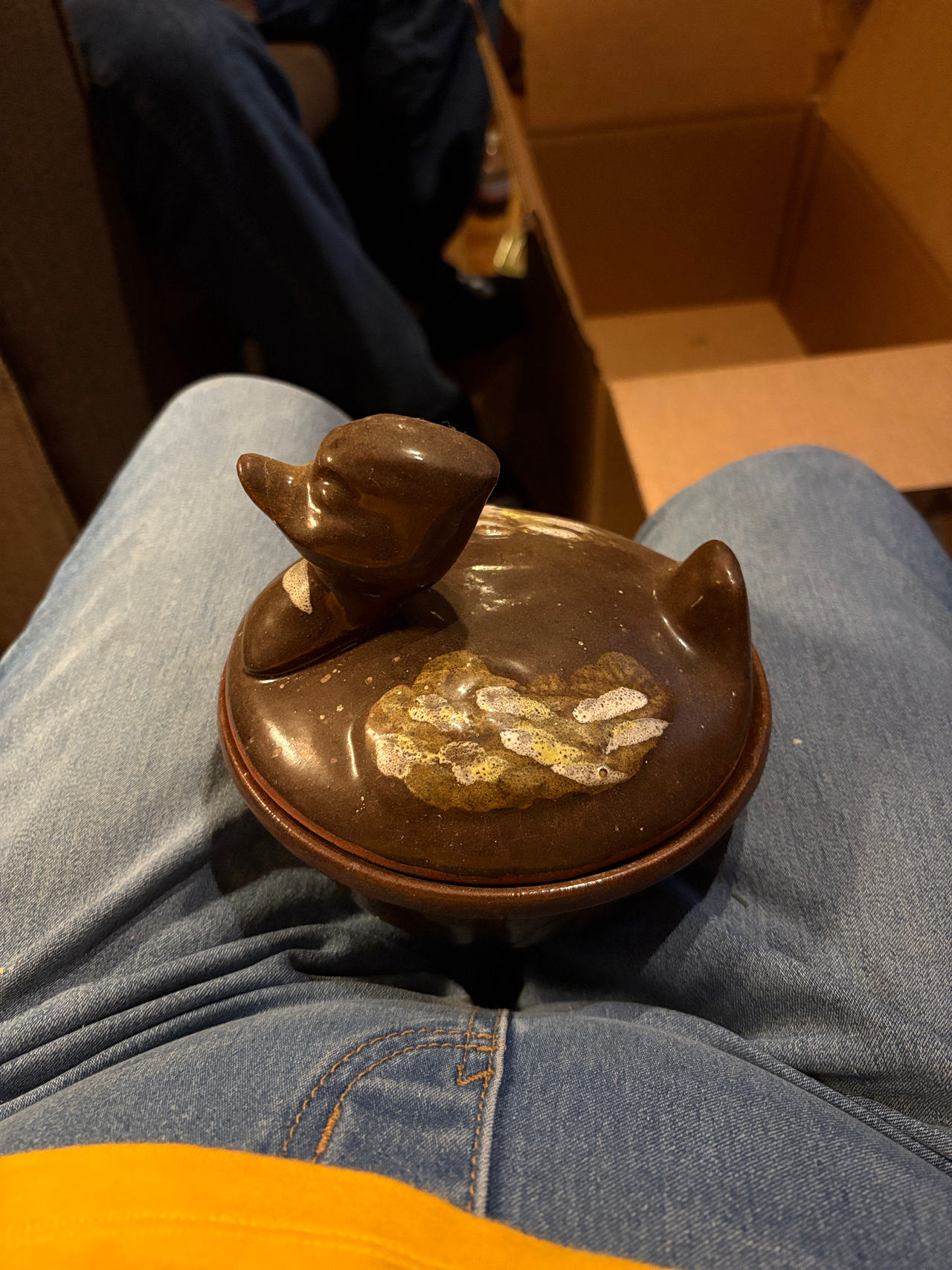 Vintage Ceramic Duck Lidded Dish
