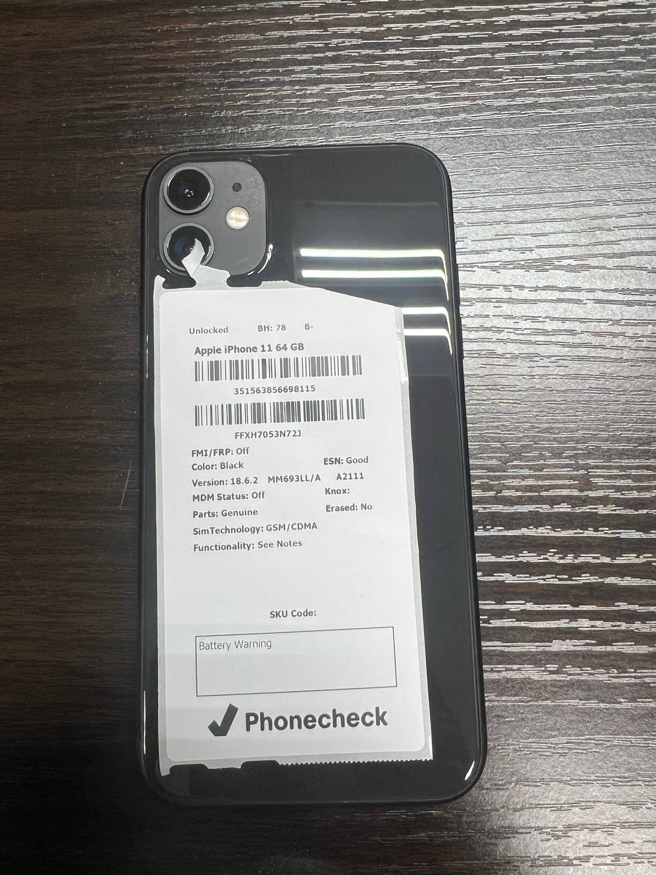 Apple iPhone 11 64GB Black Unlocked