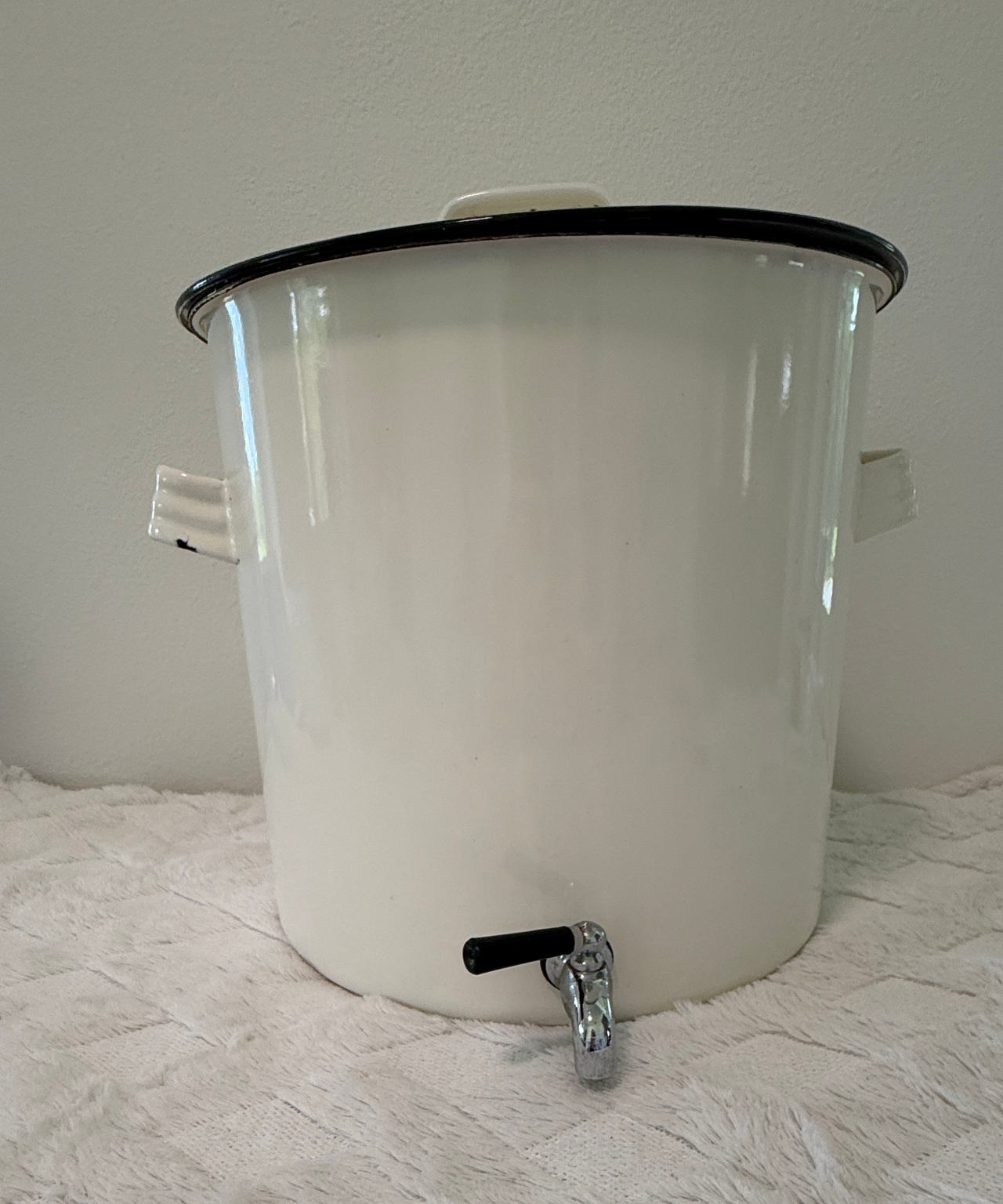 Vintage Enamelware Beverage Dispenser Pot