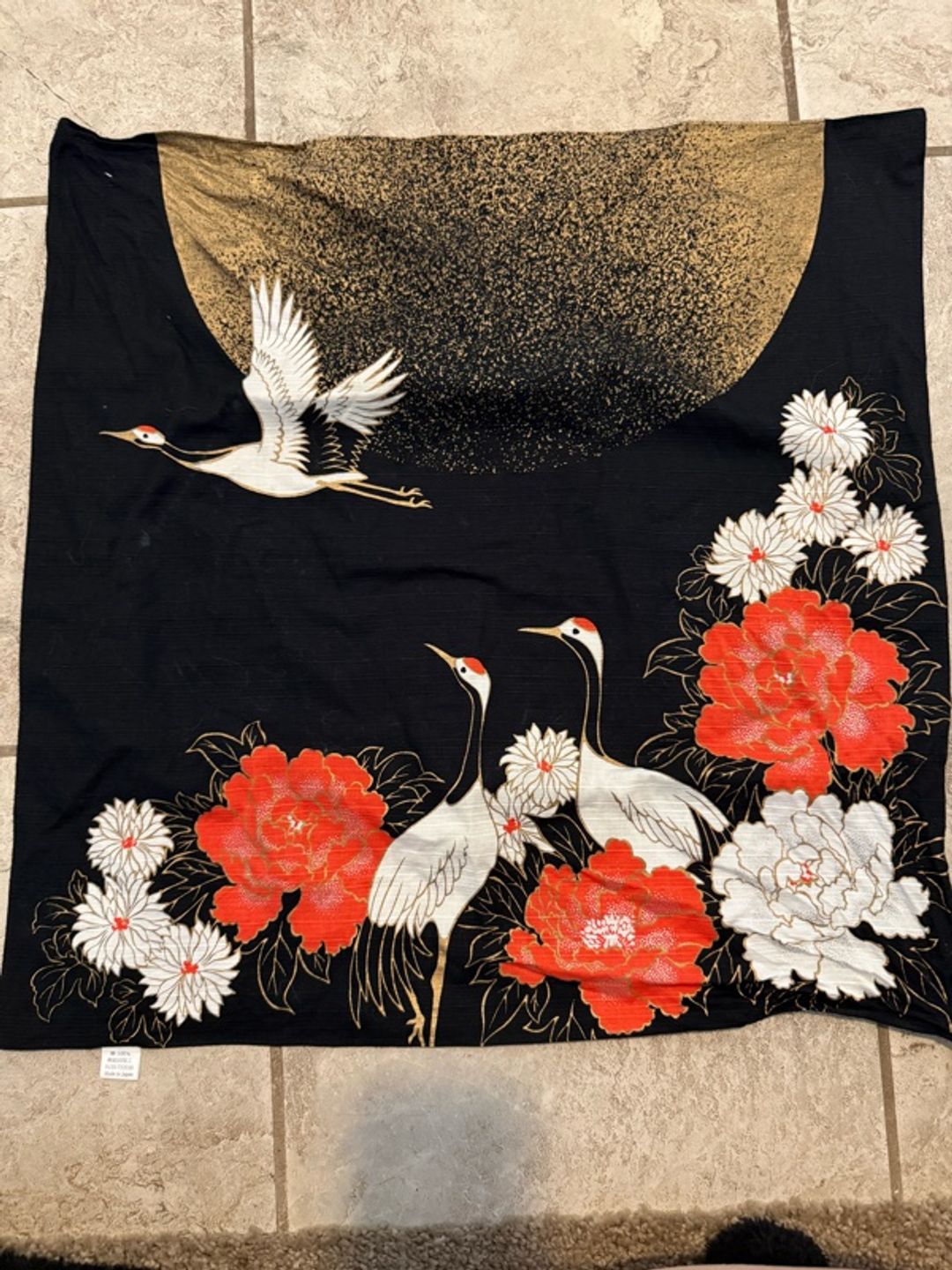 Japanese Furoshiki Wrapping Cloth Crane & Moon 50x50 cm