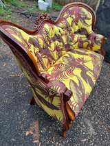 Vintage Victorian Style Tropical Loveseat - Image 3