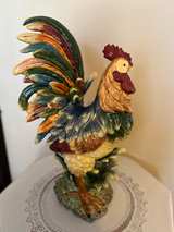 25” Majolica-Style Ceramic Rooster – Large Farmhouse Statement Piece - Image 2