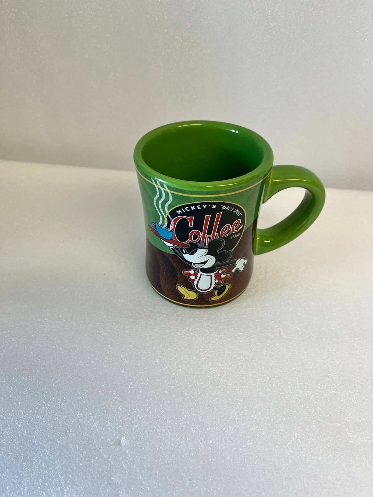 Disney Mickey's Really Swell Coffee Brand Green Mug