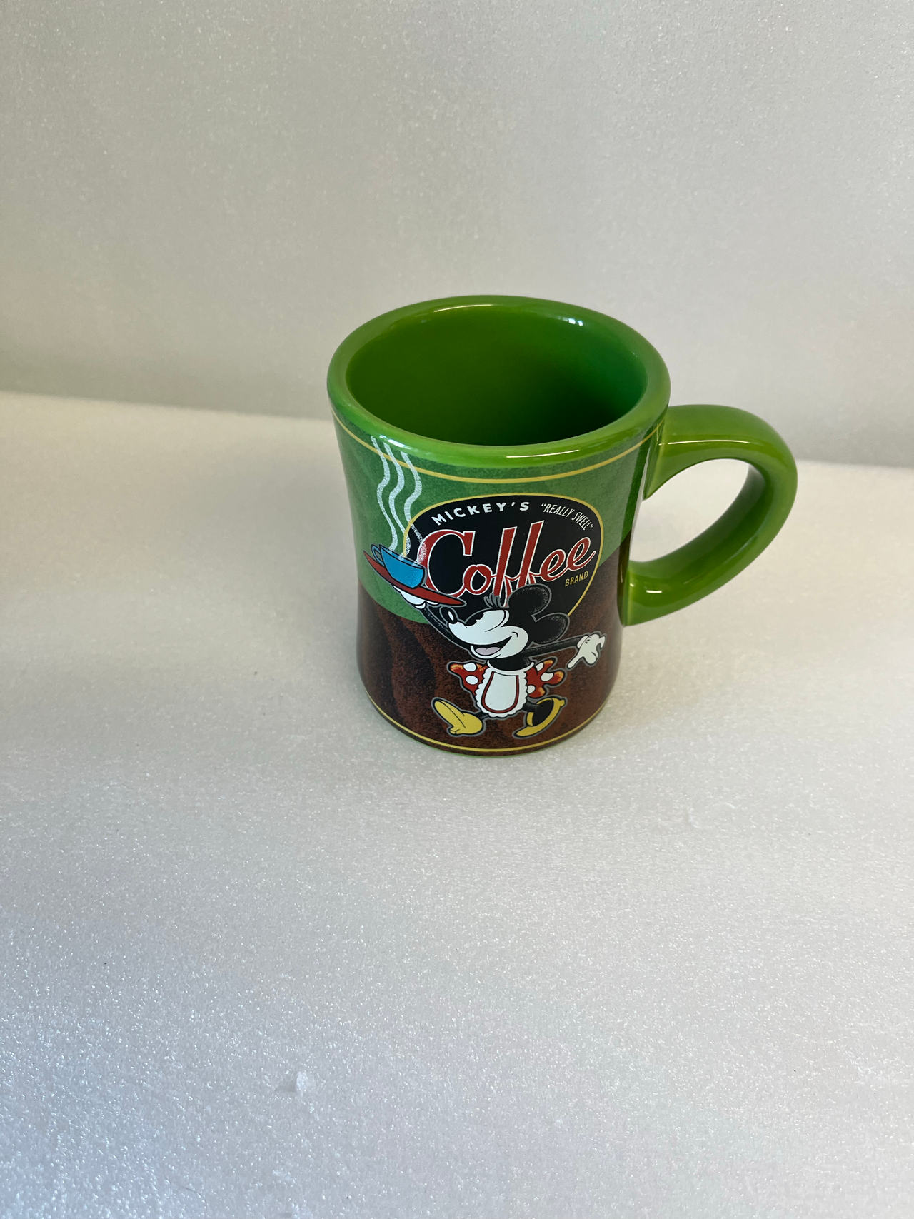 Disney Mickey's Really Swell Coffee Brand Green Mug