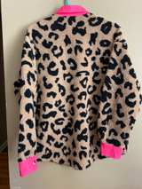 Small Leopard Print Sherpa Shacket with Pink Trim retro warm y2k - Image 2