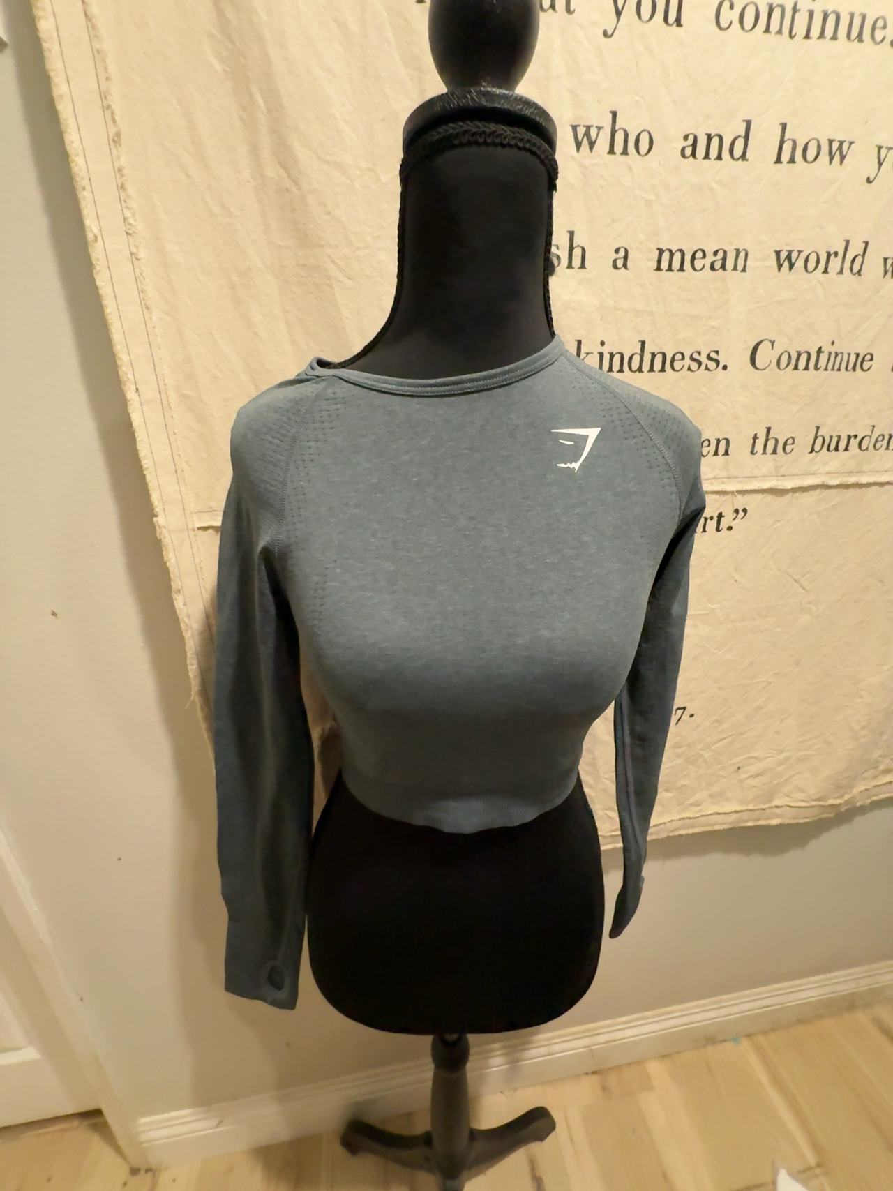 Gymshark Vital Seamless 2.0 Long Sleeve Crop Top - Gray
