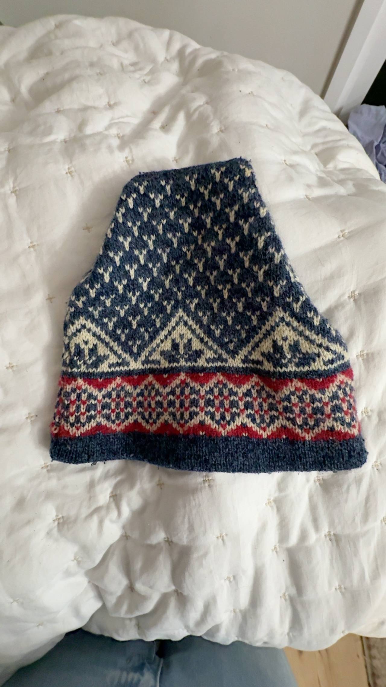 Vintage Norwegian Knit Wool Beanie Hat