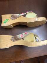 Woodies Floral Hand Painted Wood Platform Sandals - Image 5