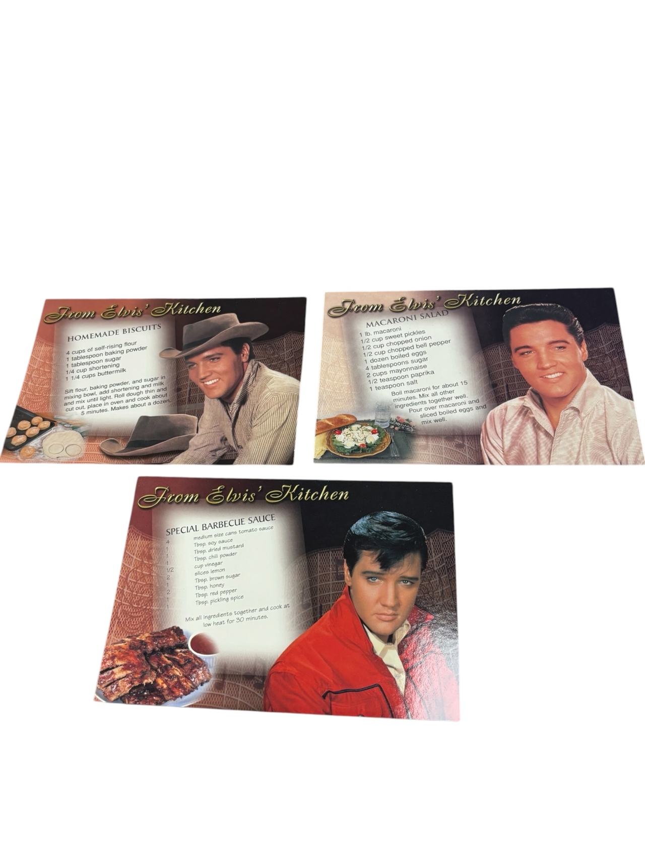 Elvis Presley From Elvis' Kitchen Recipe Card Set