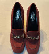 Tod's T Timeless Suede Heeled Loafers - Image 1