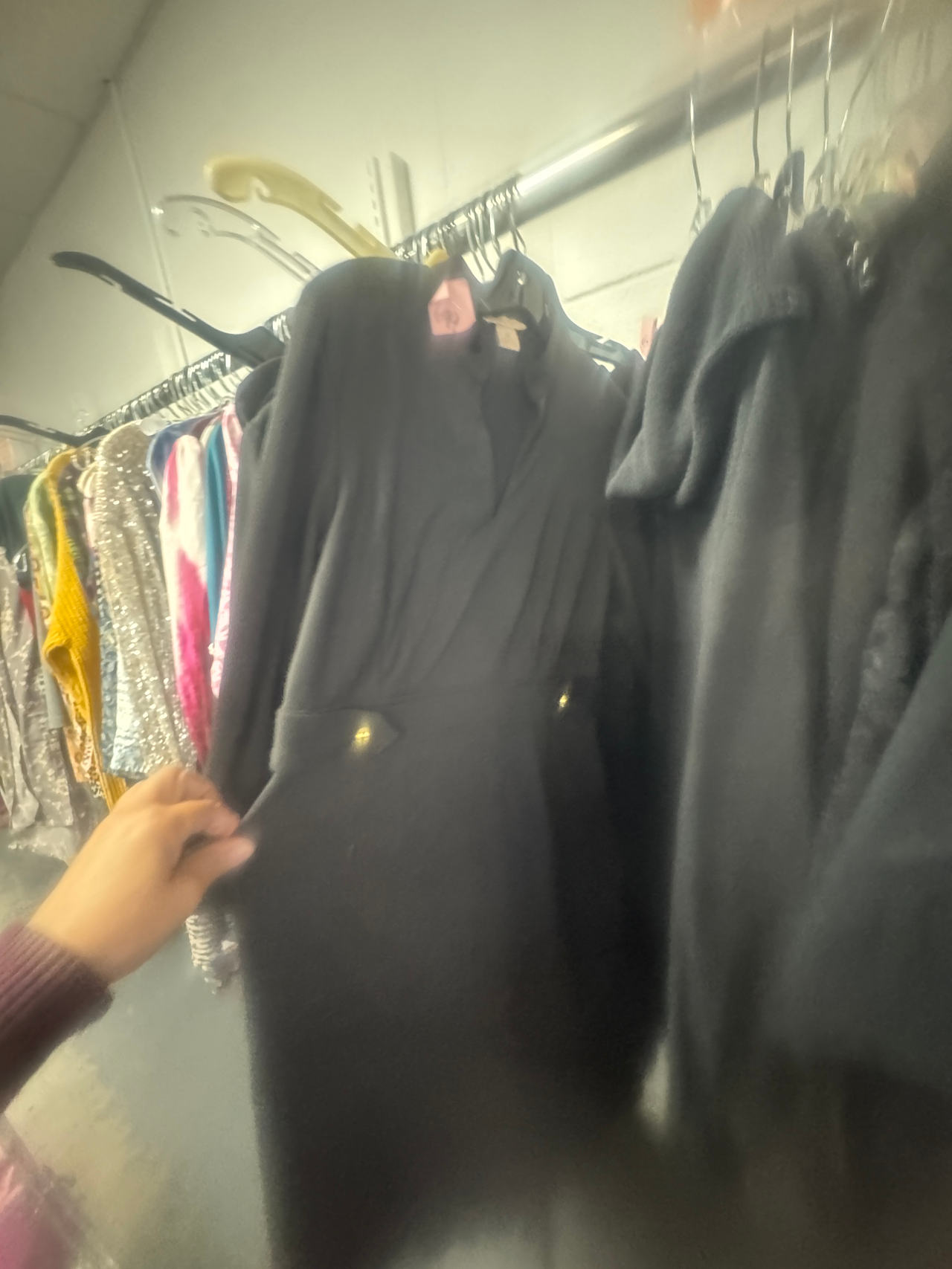 Black Wool Blend Coat Dress