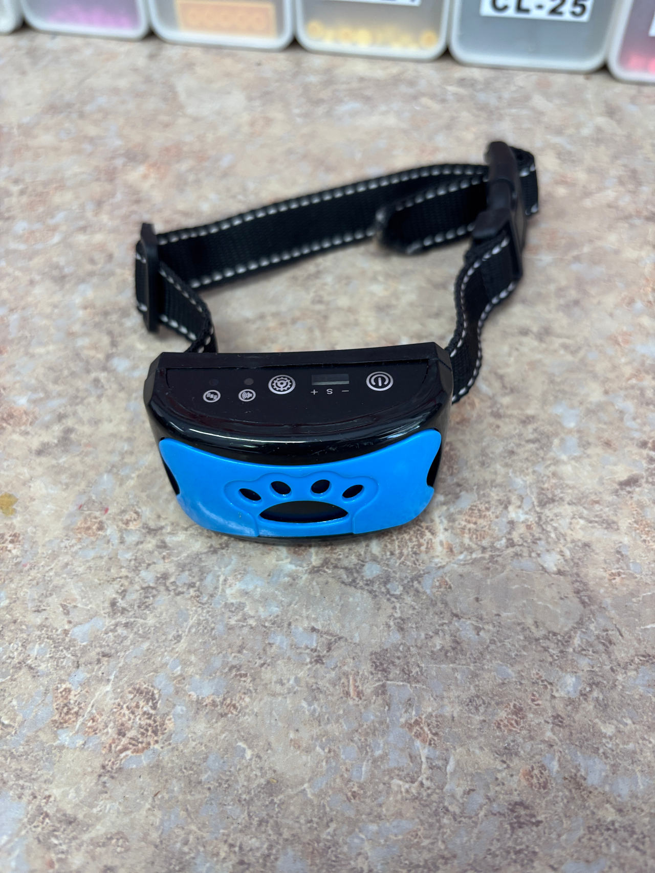 Rechargeable Anti-Bark Dog Collar with Paw Print Design