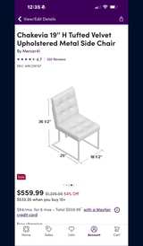 11 Modern Tufted Velvet Dining Chairs – Navy Blue – Chrome Base – Excellent Cond - Image 6