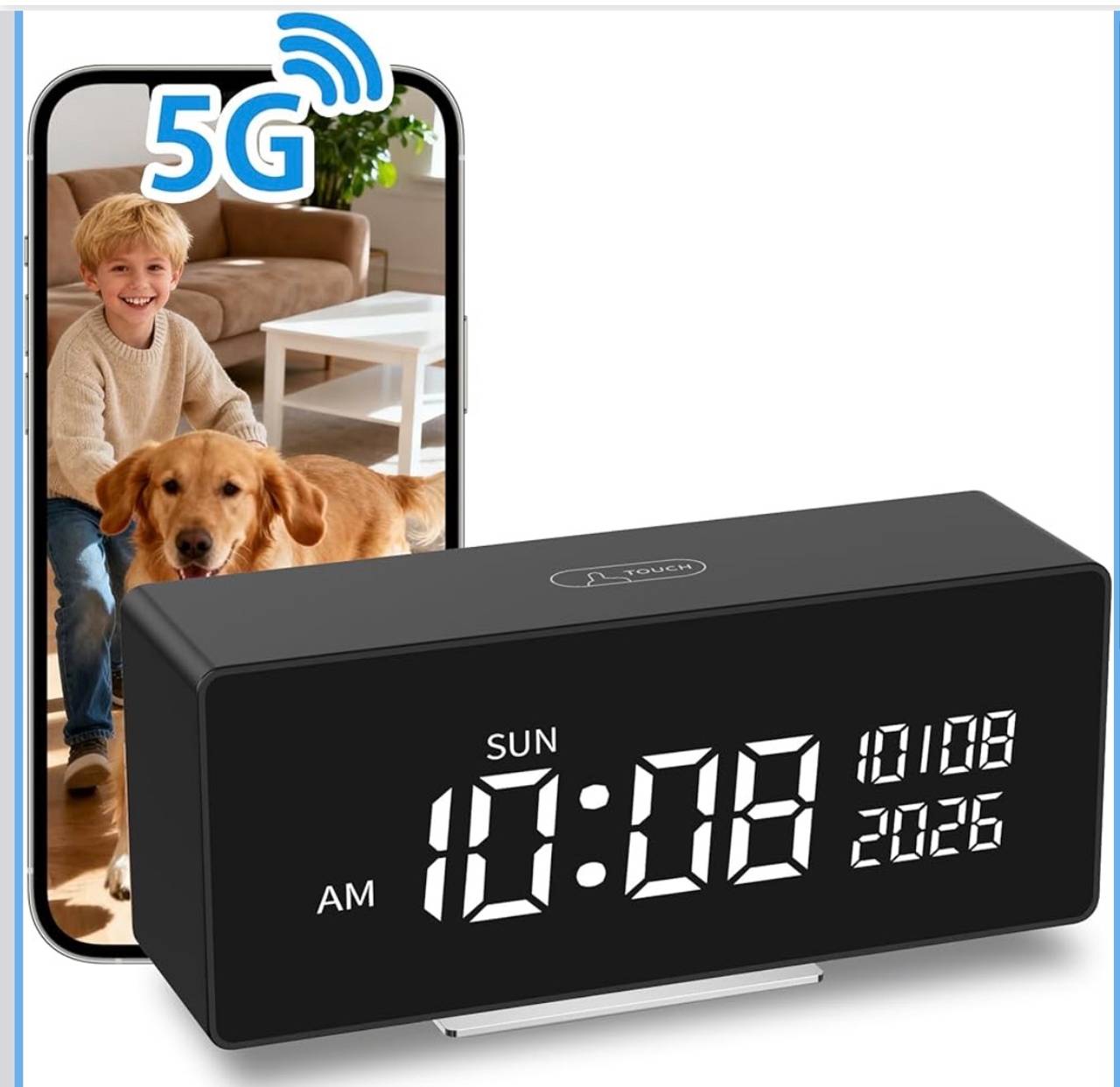 5G WiFi Hidden Camera Alarm Clock