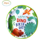 Watercolor Dinosaur Birthday Party Supplies, 20 Plates and 20 Napkin, for Kids - Image 4
