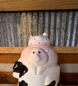 Vintage 1991 Stacked Farm Animal Ceramic Cookie Jar - Image 1