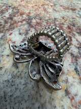 Paparazzi Social Butterfly Blue Rhinestone Stretch Ring - Image 4