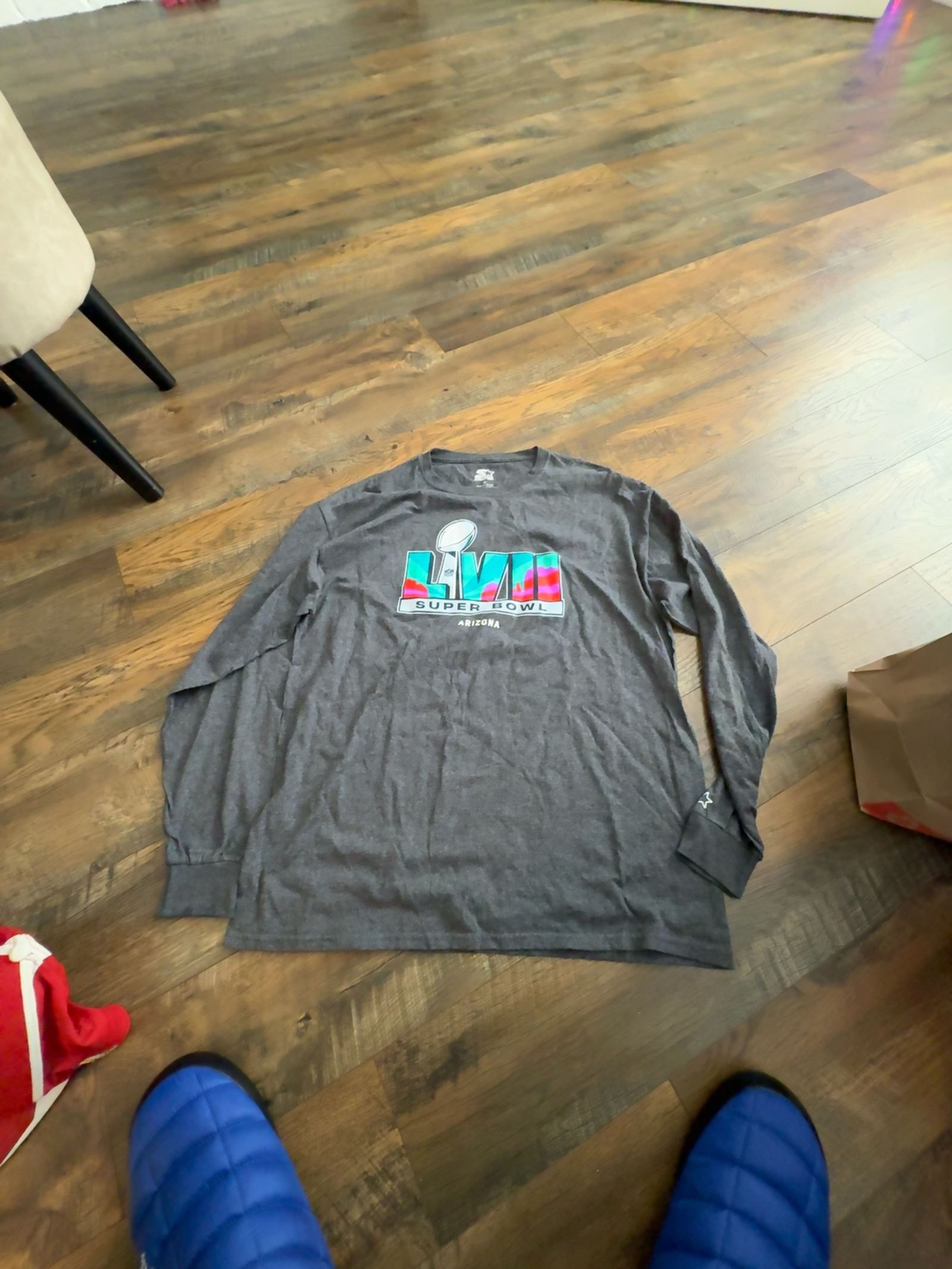 Vineyard Vines Super Bowl LVII Long Sleeve T-Shirt Gray