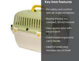 Travel Pet Kennel NEW 20" Plastic with Clip On Bowl Green - Image 6