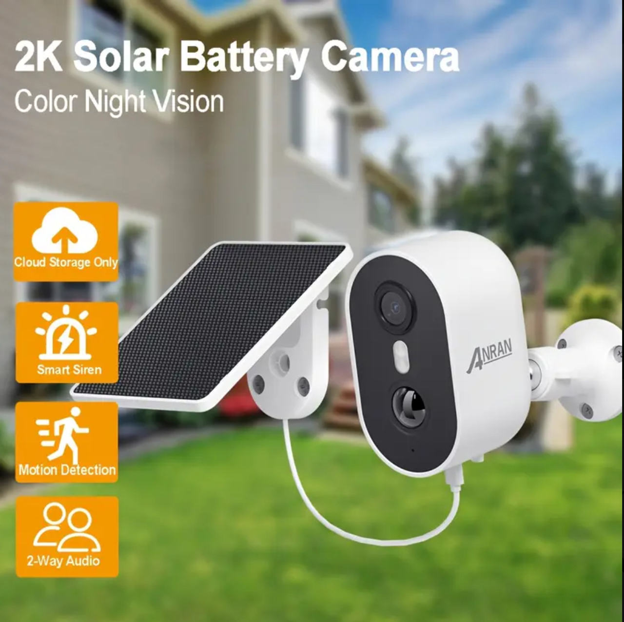 ANRAN 2K Solar Battery Camera