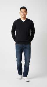 Tommy Bahama Men's Black V-Neck Silk Blend Sweater - Image 2