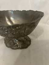 Vintage Floral Repousse Footed Pewter Bowl - Image 5