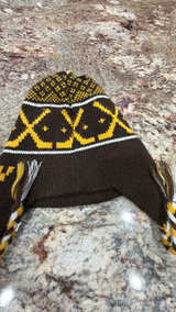 Wick Hockey Brown Yellow Knit Beanie Winter Hat  - Image 2
