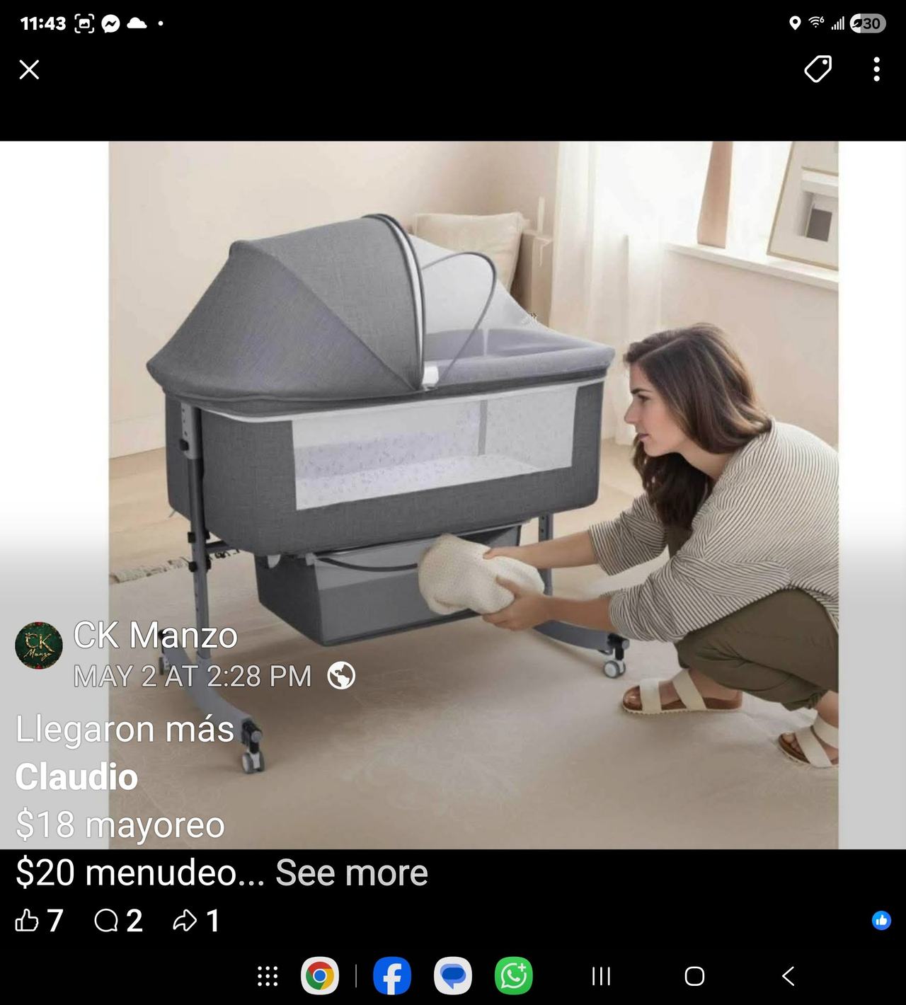 Adjustable Bedside Bassinet Sleeper with Canopy
