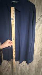 Spaidersilk Navy Blue Performance Dress Shirt Size Large - Image 6