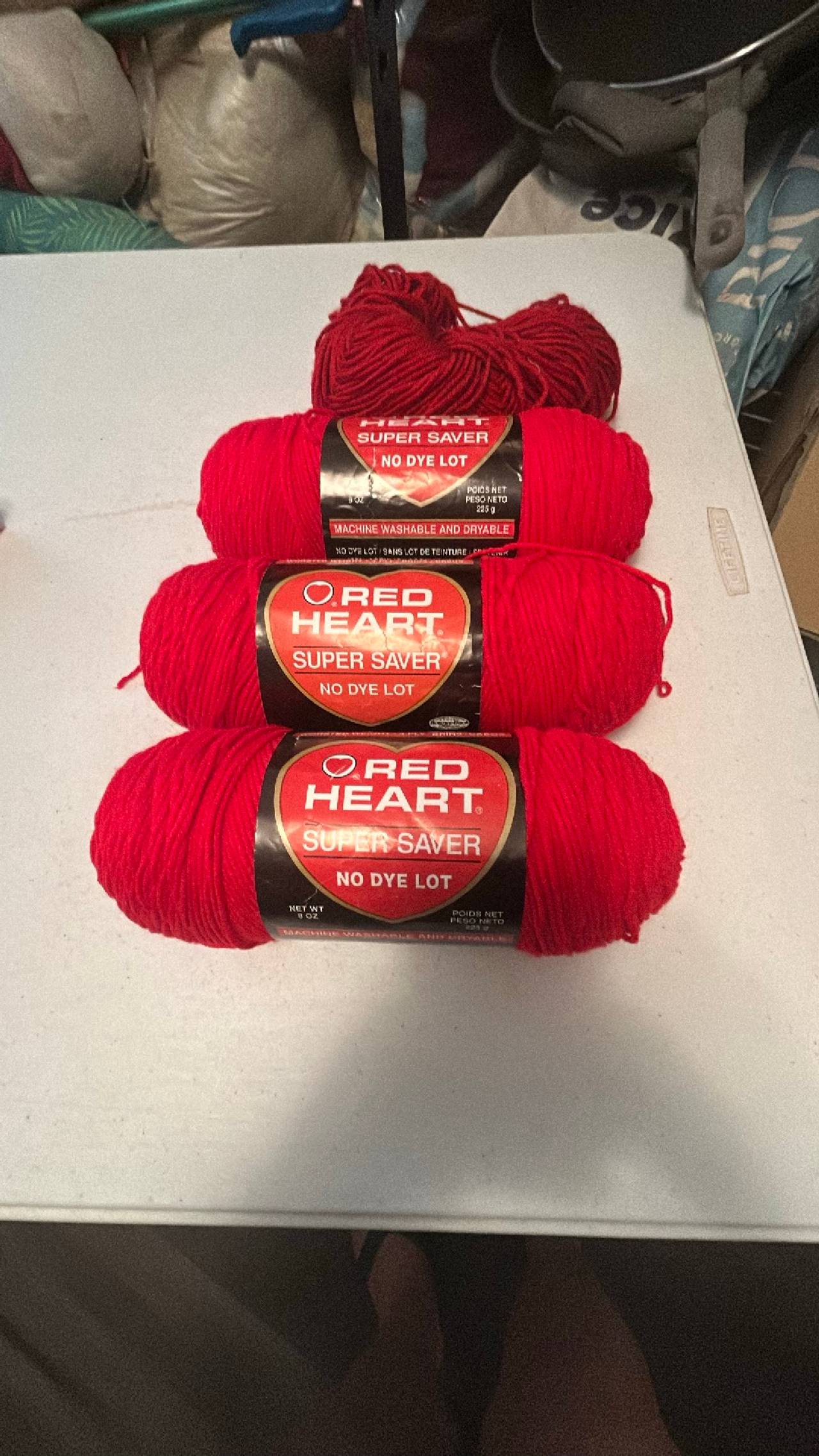 Bundle 3 new Red Heart Super Saver Yarn and 1 used