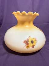 Vintage Fenton Yellow Floral Milk Glass Ruffled Lamp Shade - Image 3