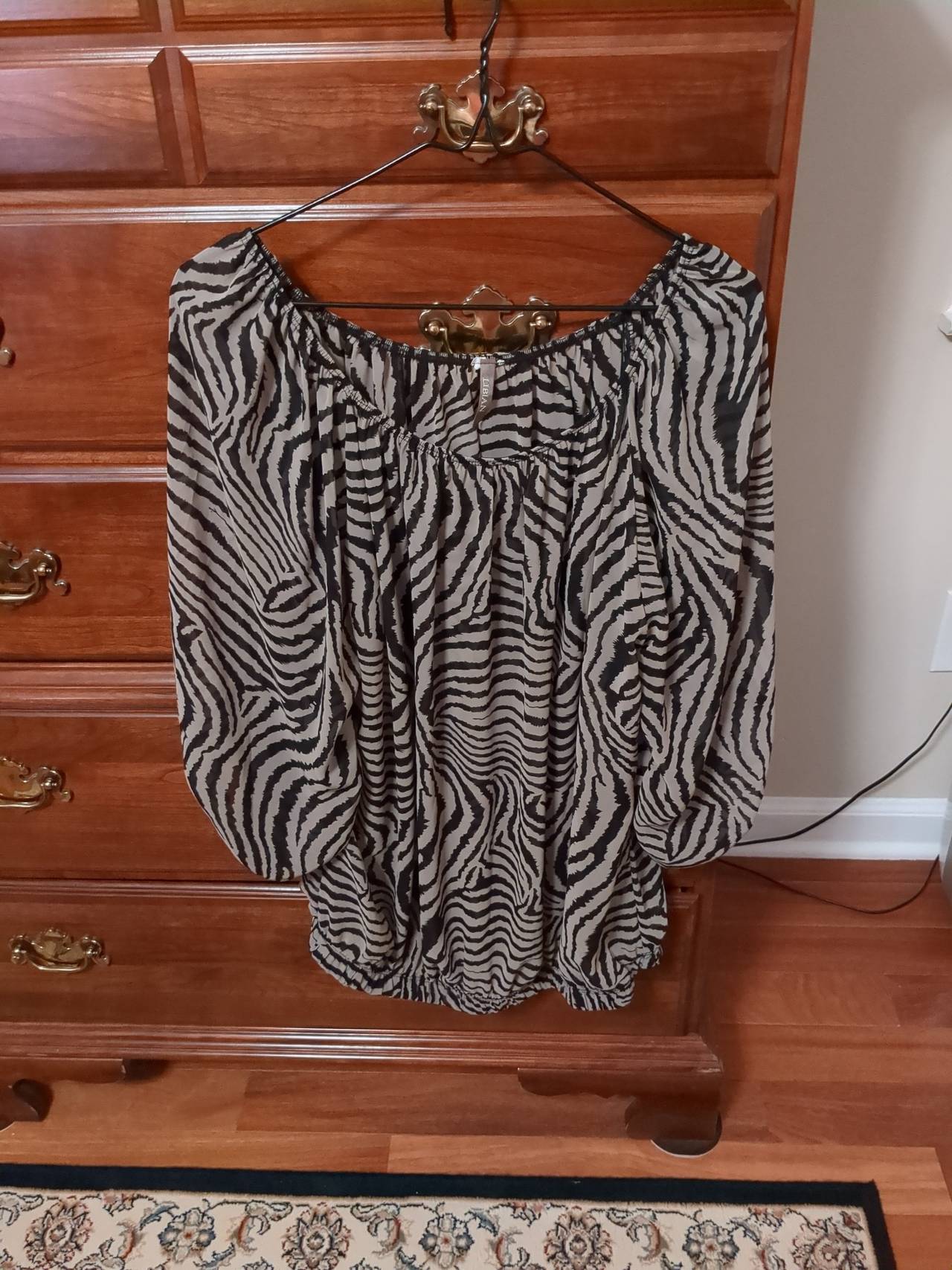 Lush Zebra Print Off-The-Shoulder Blouse