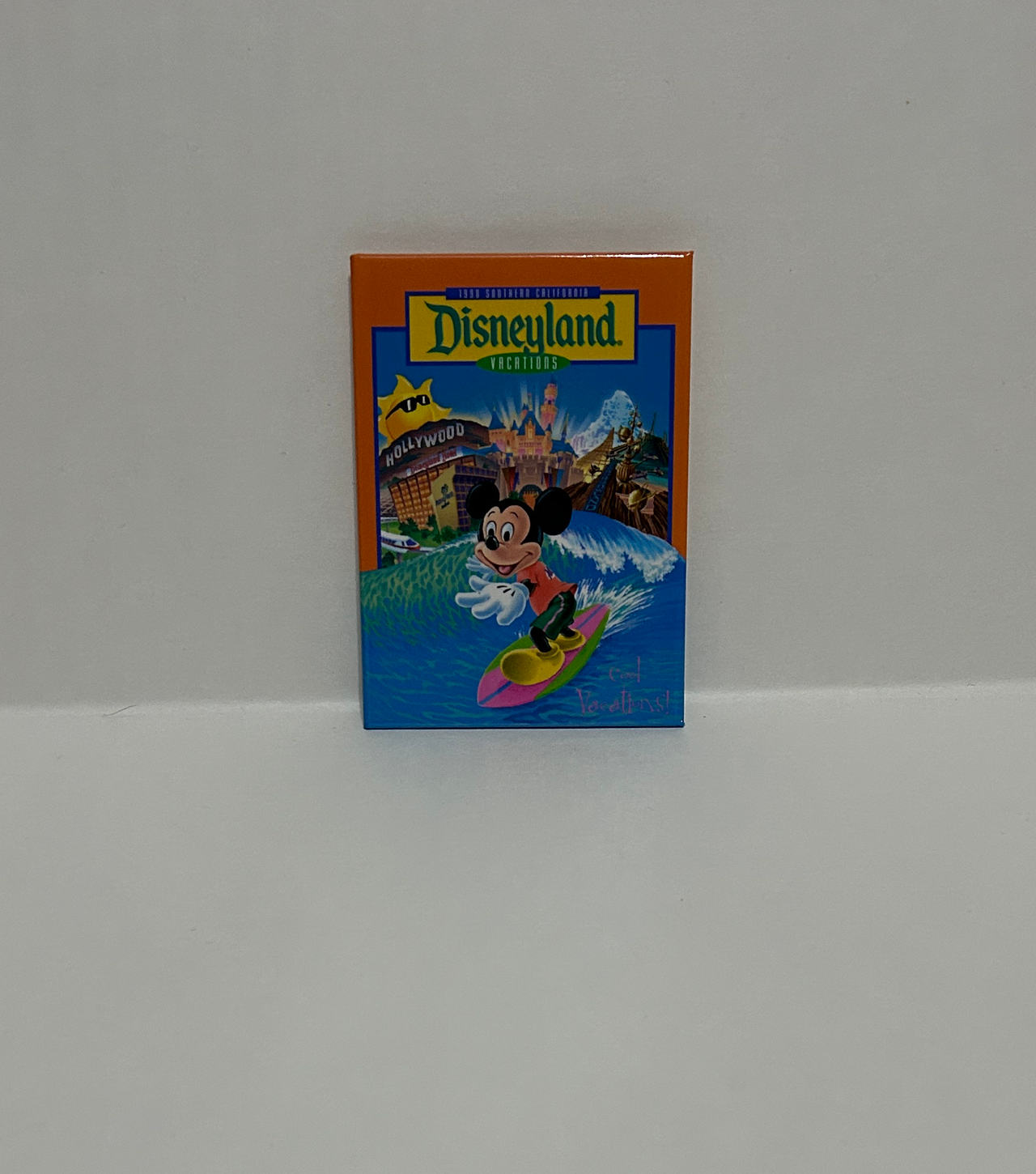 Disneyland Surfing Mickey Mouse Pin Back Button