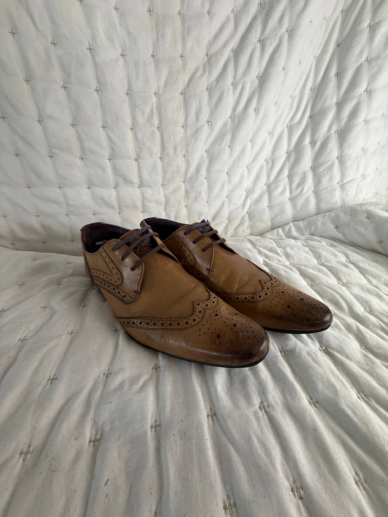 Ted Baker Tan Leather Wingtip Brogues US9 42