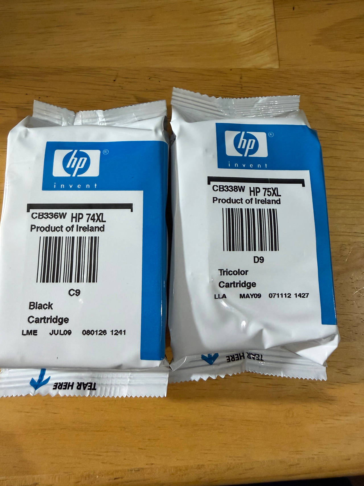 HP 74XL Black & 75XL Tri-color High Yield Ink Cartridges