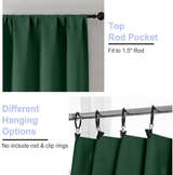 Ava Ever Green Blackout Curtains for Bedroom 96 Inches Long 2 Panels, 52x95" - Image 3
