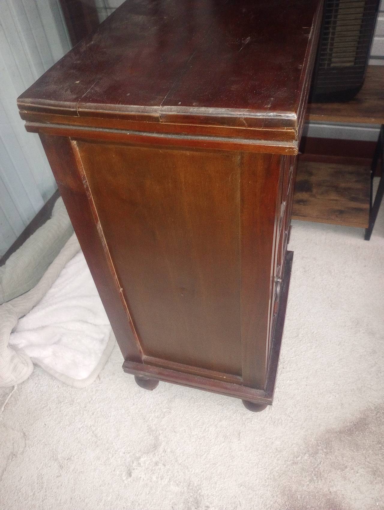 Mission Style Wood Glass Door Cabinet
