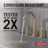 Delta Trinsic Two Handle Widespread Bathroom Faucet in Champagne Bronze - Image 5