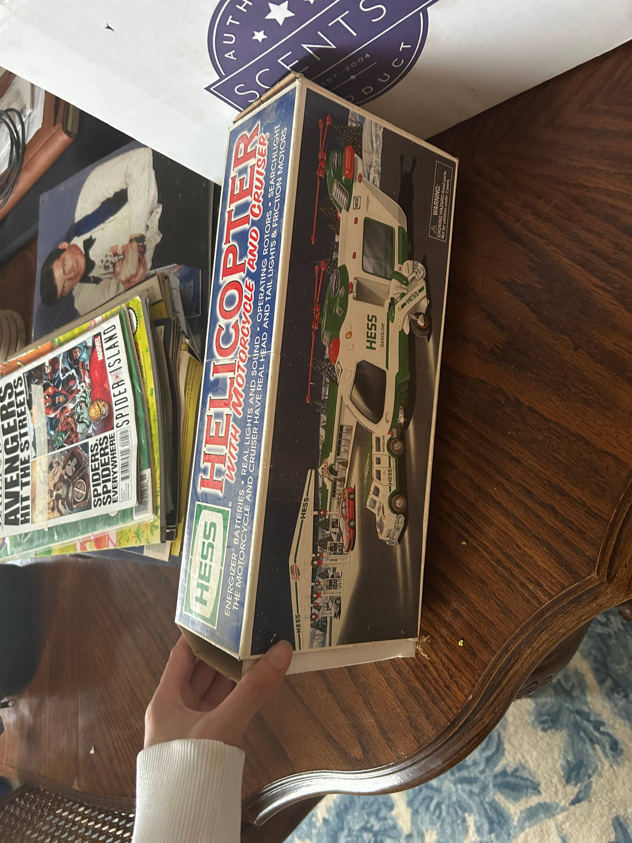 Hess 2001 Helicopter with Motorcycle and Cruiser