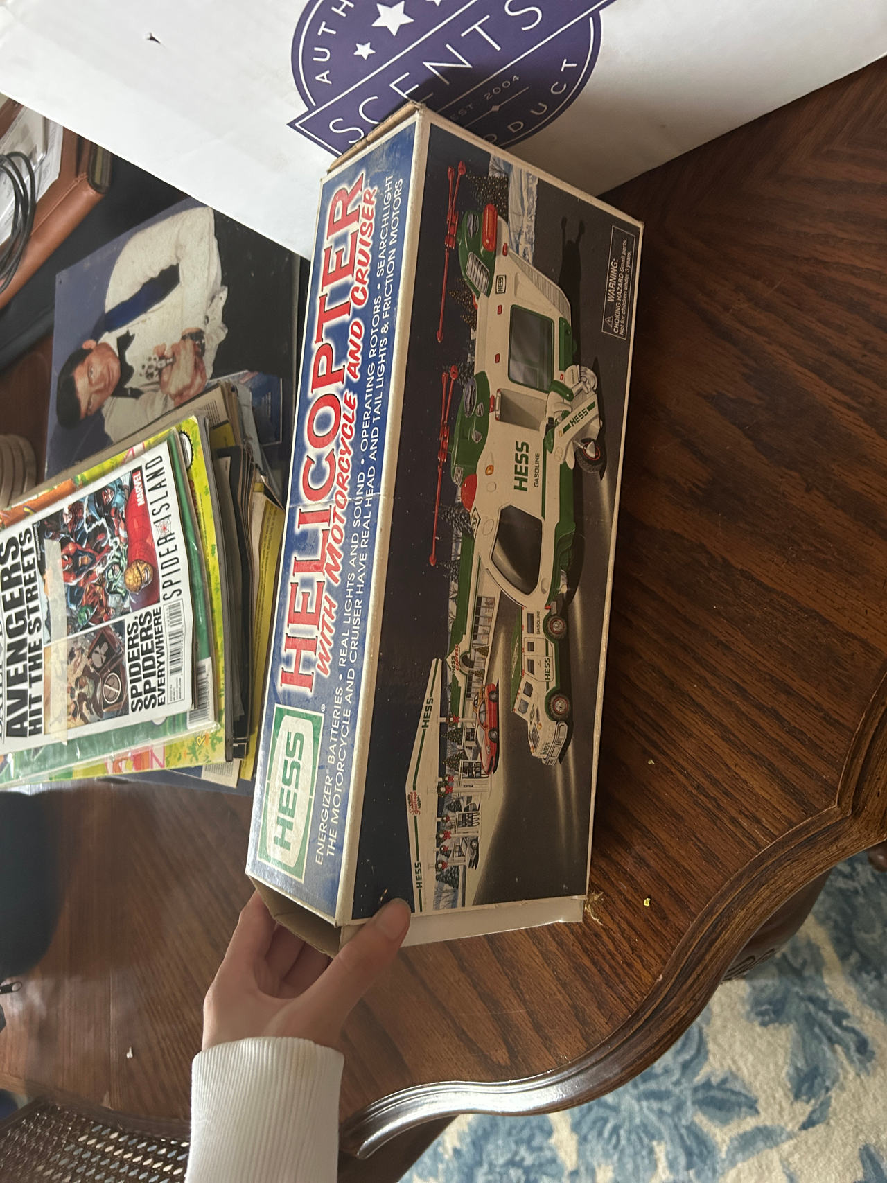 Hess 2001 Helicopter with Motorcycle and Cruiser