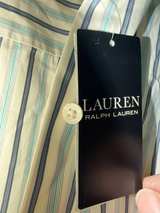 Ralph Lauren Blue White Striped Large Oxford Long Sleeve Shirt - Image 4