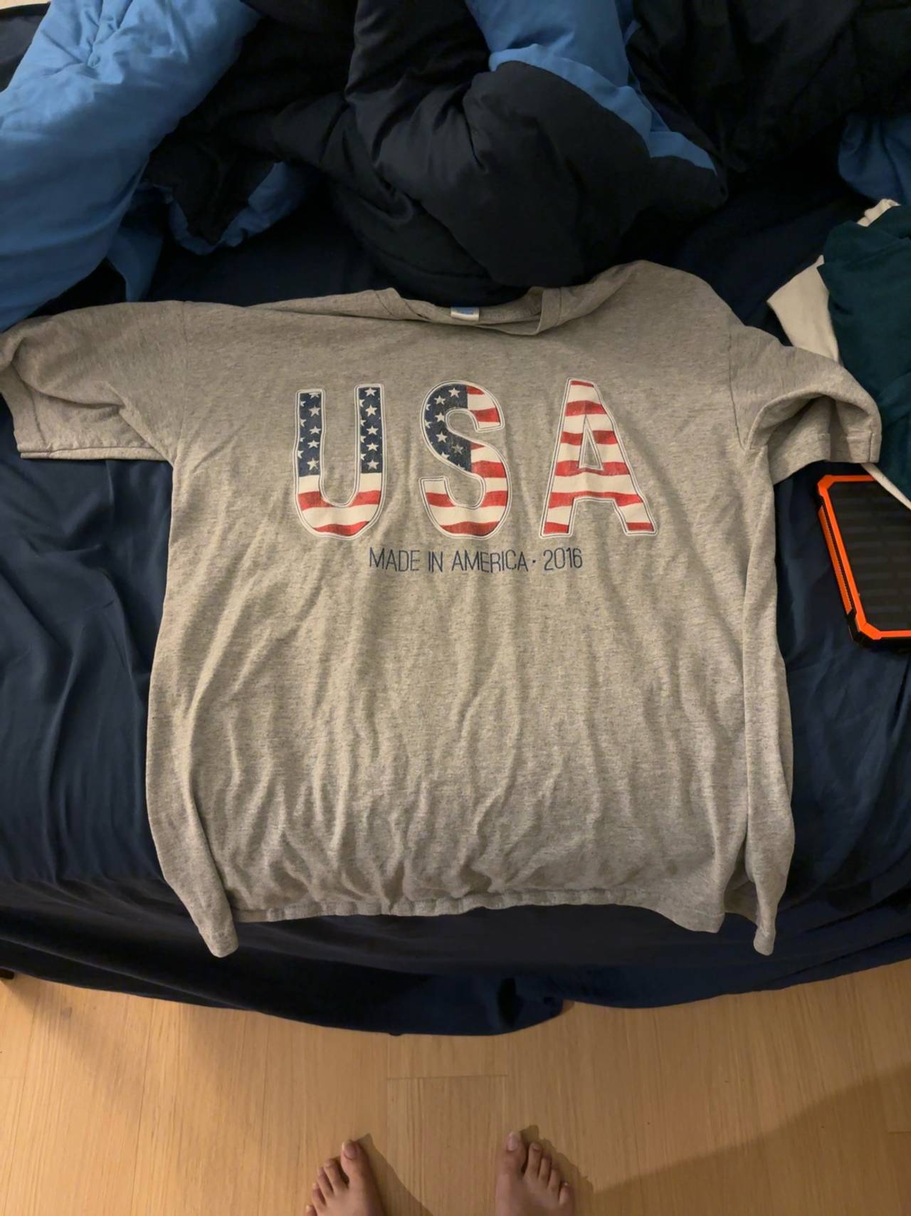 USA Made In America Gray Short Sleeve T-Shirt